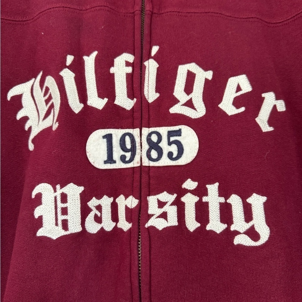 Tommy Hilfiger Varsity 1985 Maroon Jacket / 2012 / Burgandy Zip Front / large - Picture 6 of 13